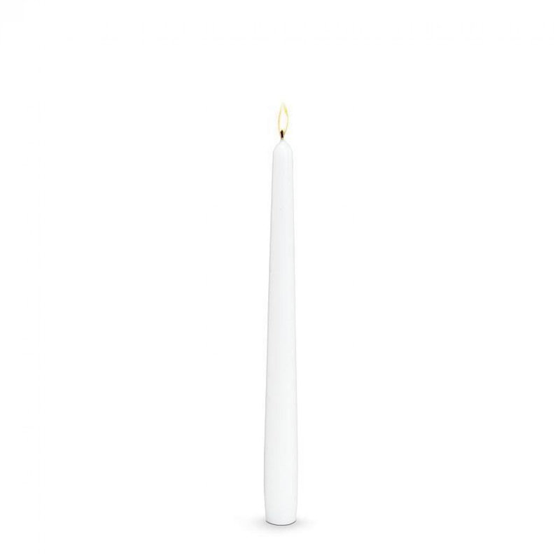 Bougie cylindrique, Blanc / Blanc, Cône 10 po x 1 po