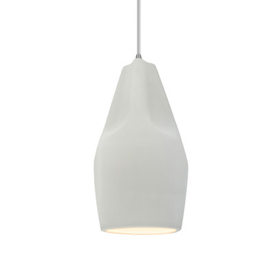 Radiance - Luminaire suspendu 1 lumière Tall Crease - Blanc mat - Chrome poli - DEL dédiée - Cordon blanc