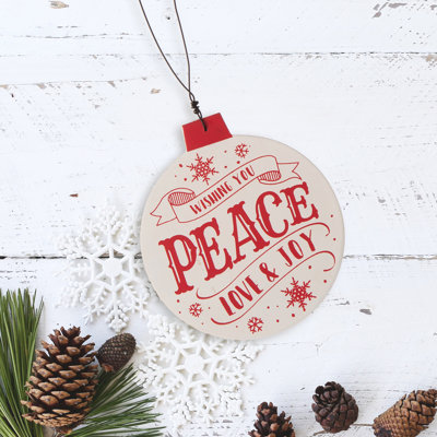 Ornement rond boule de noël en bois