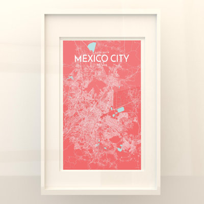 Mexico City Map In Maritime - No Frame Print