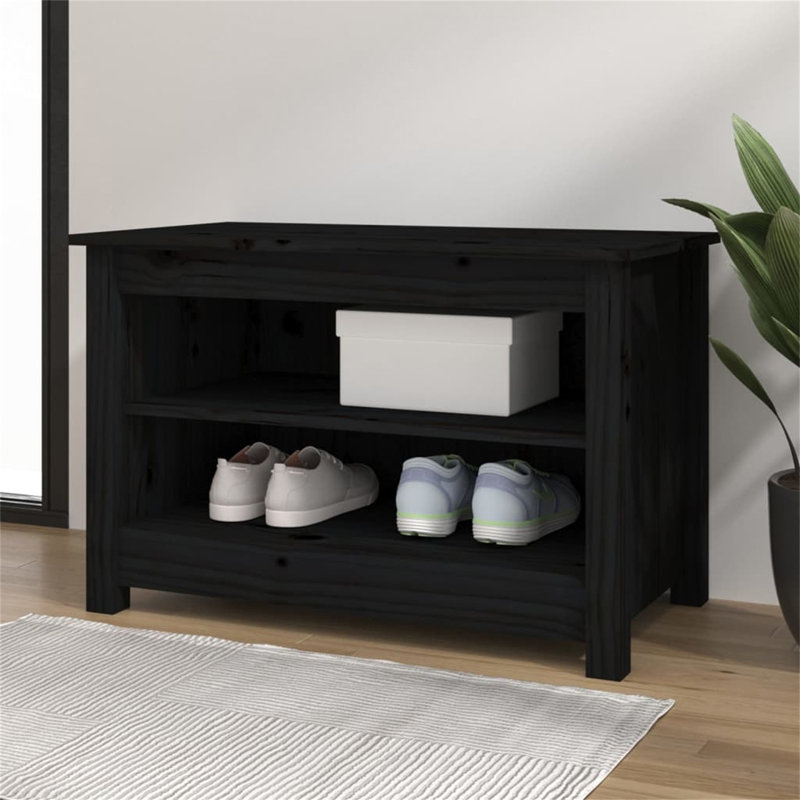 Monongahela Faux Leather Upholstered Storage Bench, Black