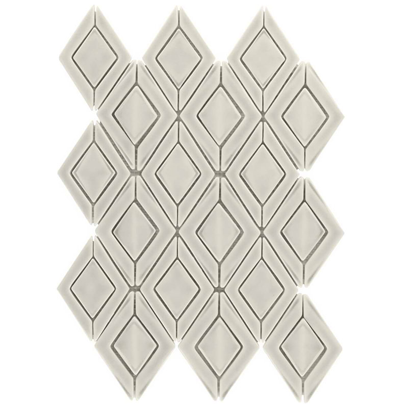 Nabi Jewel 3D Glossy Glass Mosaic Tile, Tundra Gray