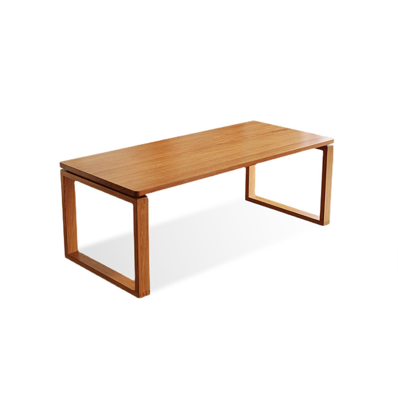 Burlywood Rectangular Solid Wood Dining Table, 29.53"H x 70.87"L x 27.56"W