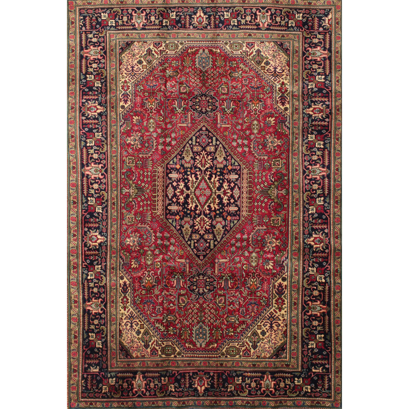 Tapis à motif oriental rouge / brun, Rectangle 8 pi x 12 pi
