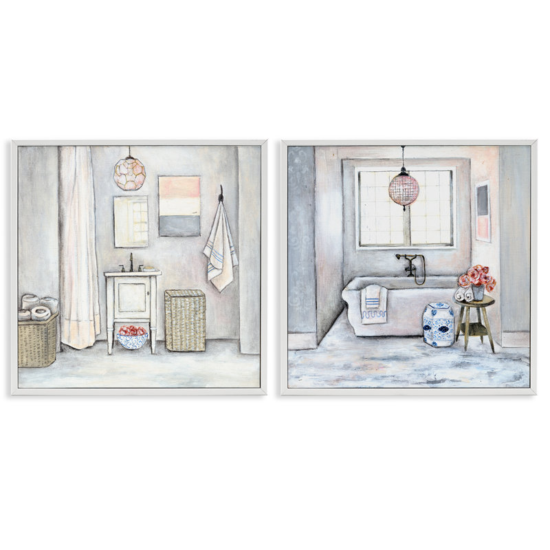Ensemble de 2 giclées par R. Rig, H 17 po x l 17 po, Blanc