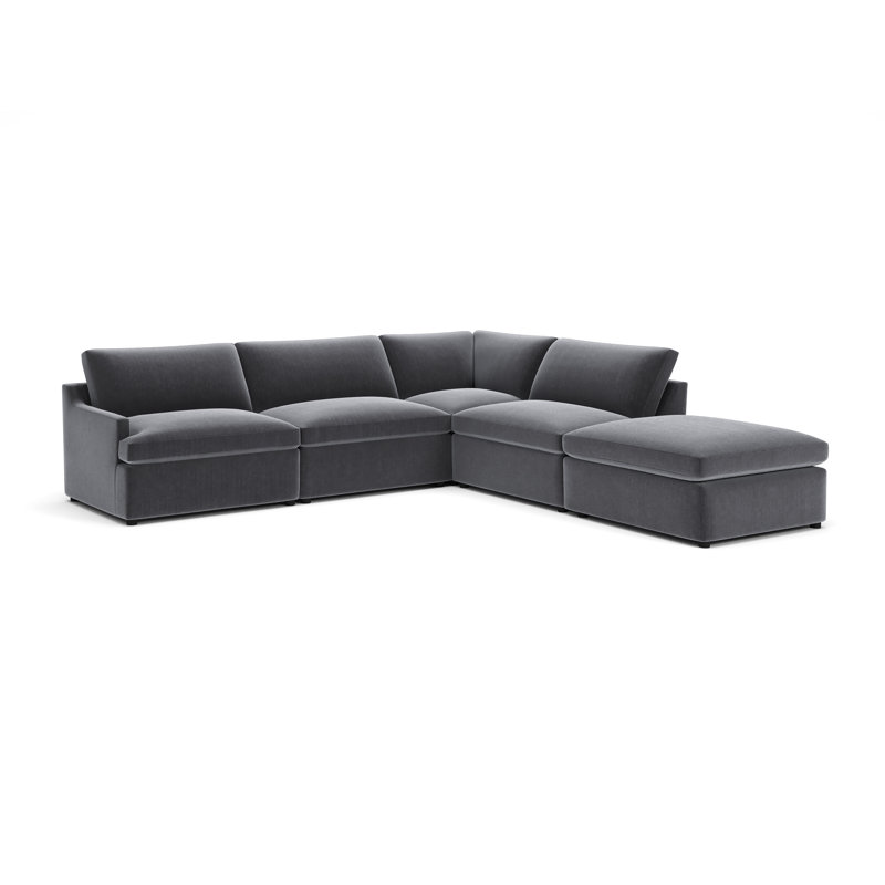 Essex Chaise Sectional, Andrew Slate Performance Chenille, Right Hand Facing
