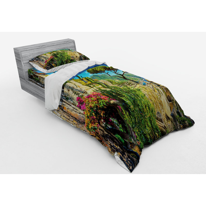 Ensemble de housse de couette multicolore en microfibre, Housse de couette simple TG + 2 articles suppléme