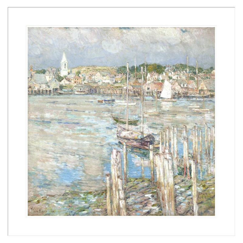 «Gloucester» par Childe Hassam - impression giclée encadrée, H 33,7 po x l 33,5 po