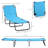 Folding Chaise Lounge Pool Chairs, Outdoor Sun Tanning Chairs With 5-Level Reclining Back, Steel Frame For Beach, Yard, Patio, Sky Blue-874457486