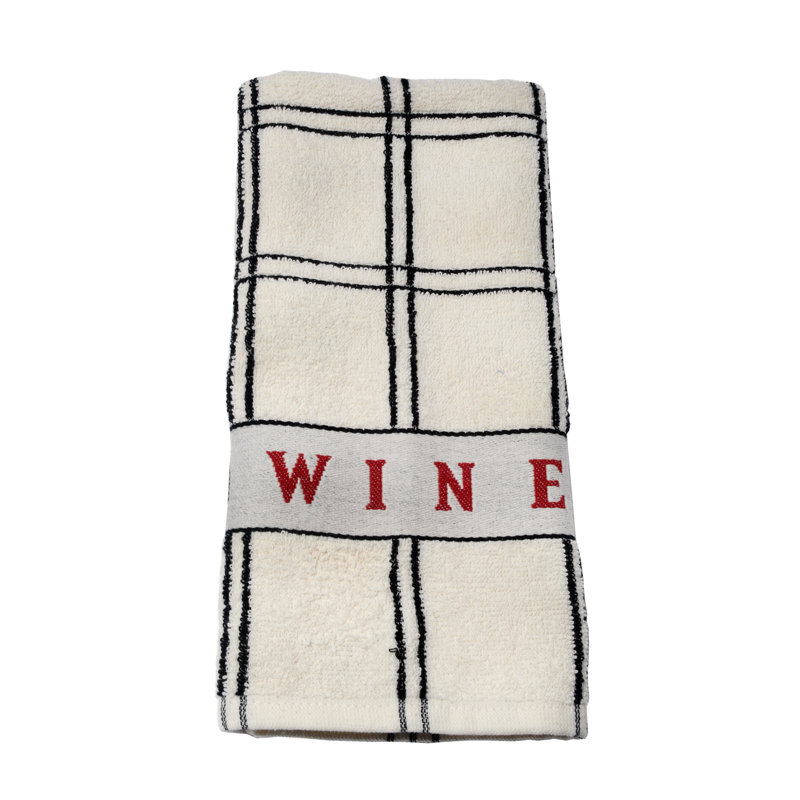 Cotton Stripe Embroidered Tea Towel Kitchen Towel