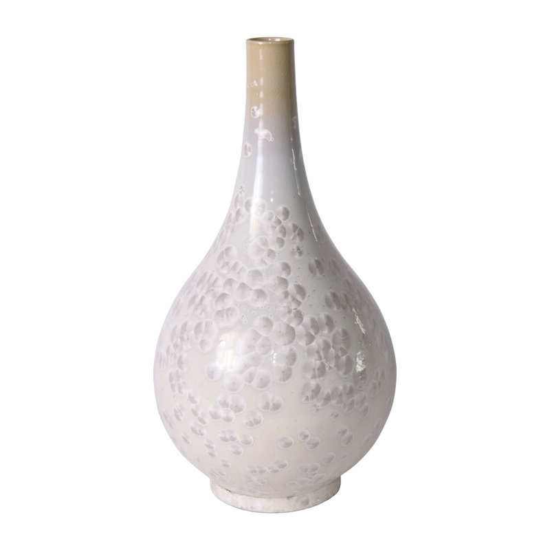 Vase de table en porcelaine blanc intérieur / extérieur 20 po