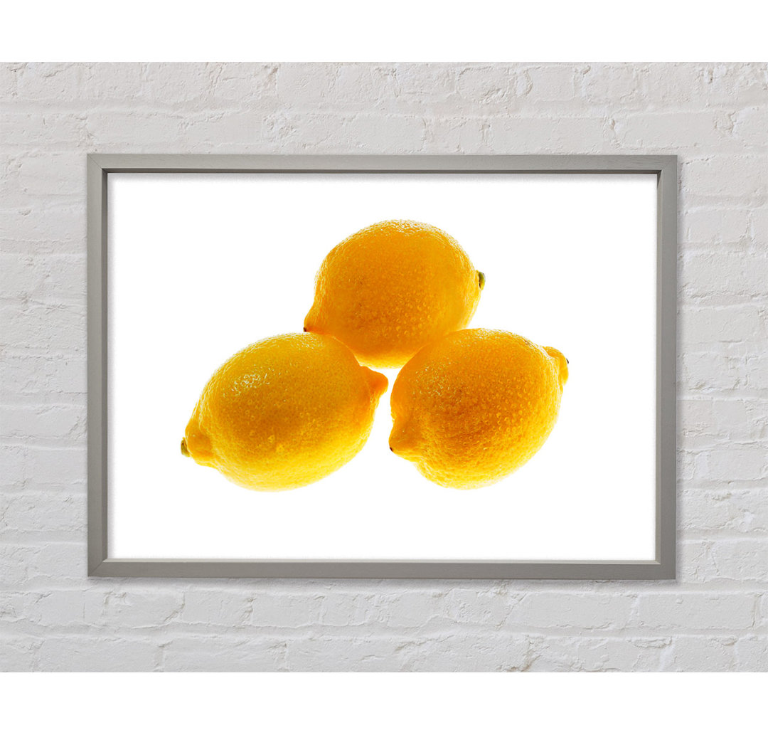 Trio Of Lemons - Einzelner Bilderrahmen Kunstdrucke auf Leinwand