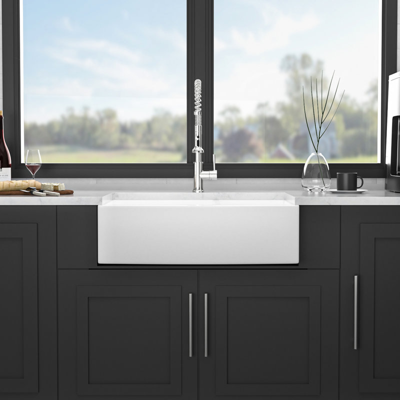Évier en céramique blanche 33 po - To Chips Farm Kitchen Modern Estesthetic