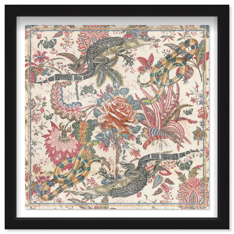 Timeless Alligator Canvas Animals Print by Oliver Gal, 17.5"H x 17.5"W, Black Frame