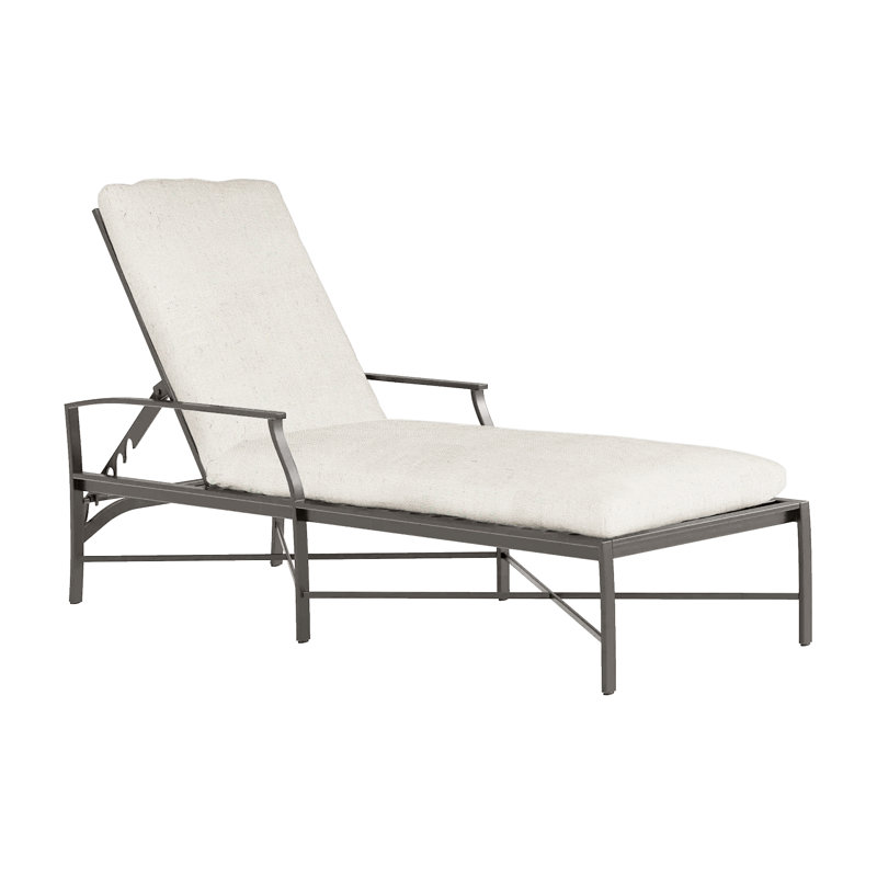 Chaise longue en aluminium Monaco - gris ardoise, Pas de soudure, Blanc naturel, Gris ardoise