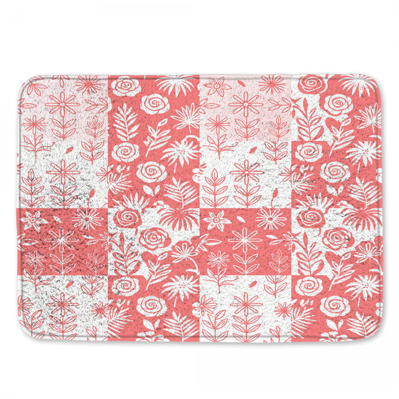 Tapis de bain Floral, L 24 po x L 17 po
