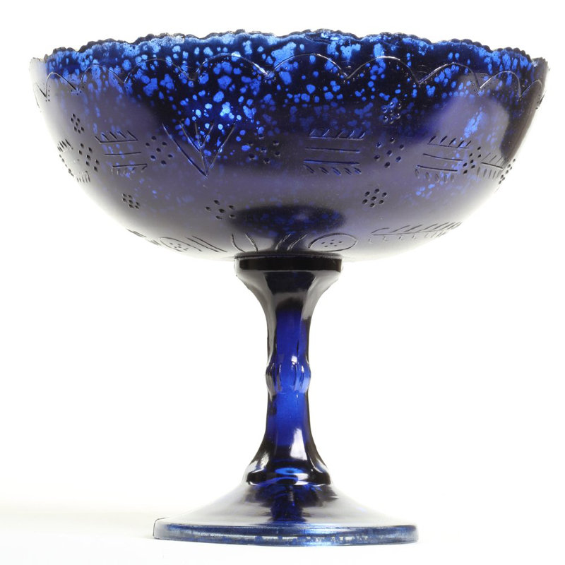 vase de table de plancher en verre highgate bol Spohn, H 6,75 po x l 8 po, Bleu marine