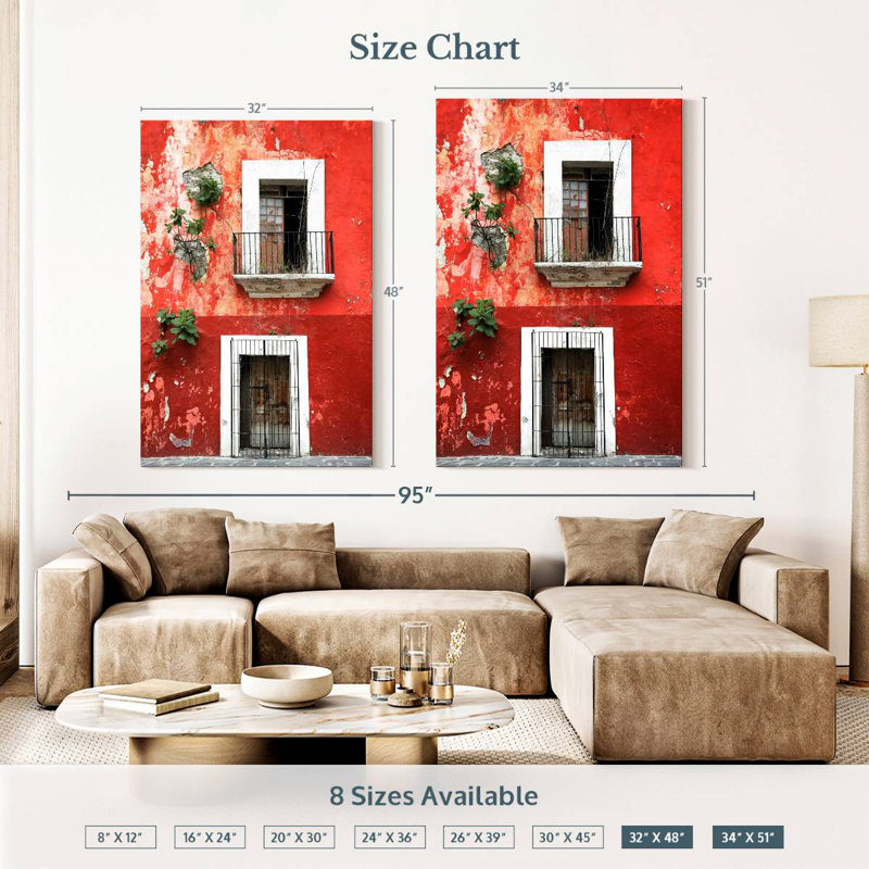 Lilie Red Facade, 51" H x 34" W