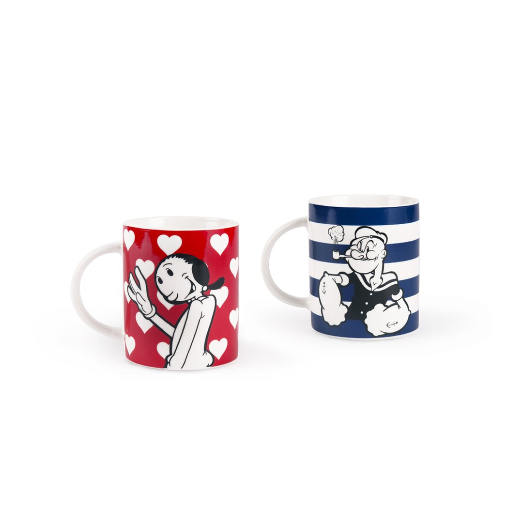 2-tlg. Kaffeebecher-Set Olivia & Popeye