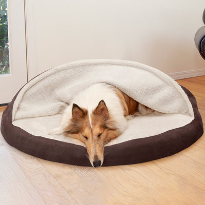 Faux Sheepskin Round Hooded Orthopedic Dog Bed
