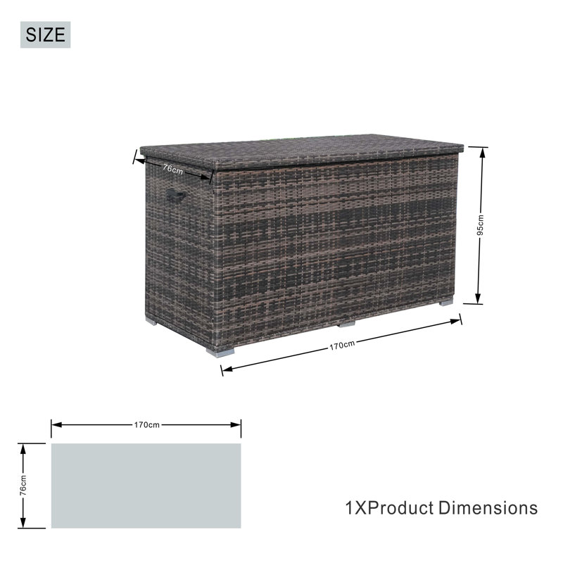 1000 L Wicker Outdoor Storage Box