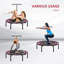 45" Folding Fitness Trampoline with Adjustable Handle, 150kg, Pink