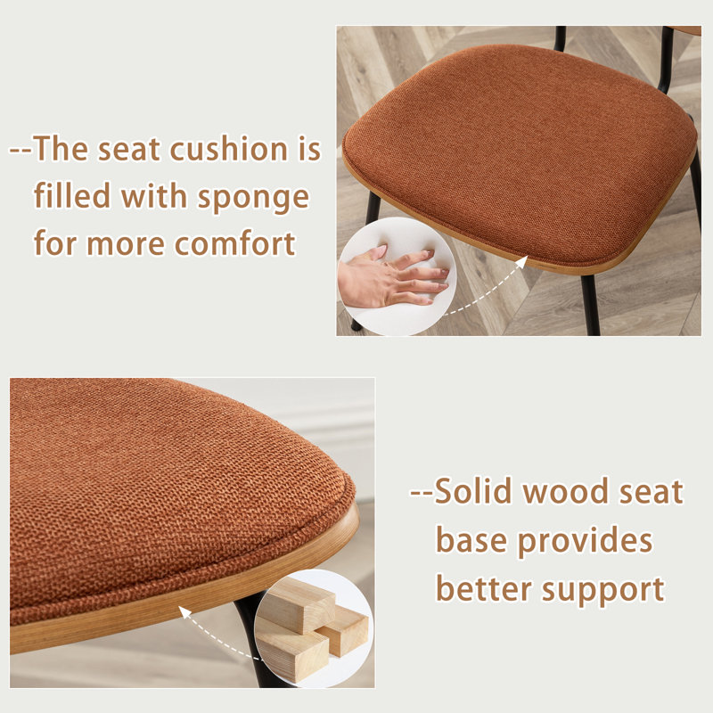 Chaise d'appoint rembourrée Antera, Orange