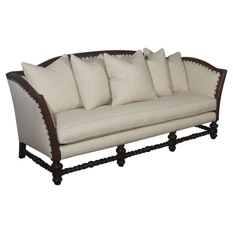 Tamaiya Upholstered 98'' Sofa, Beige, With Nailhead