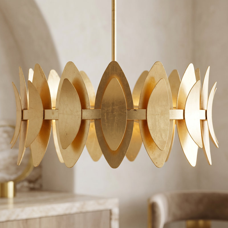 Hayley 6-Light Gold Leaf Pendant Light
