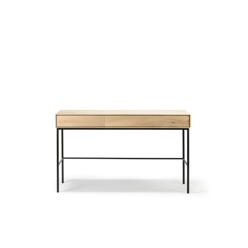 Facette Solid Wood Writing Desk, Natural Oak