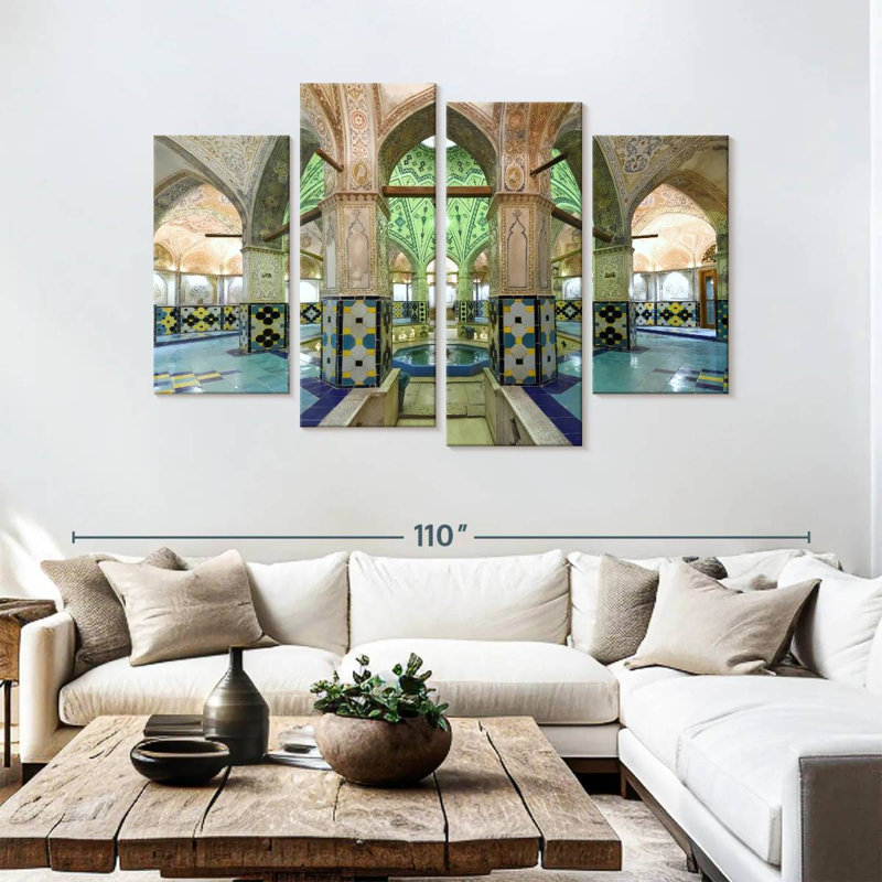 Lilie Sultan Amir Ahmad Bathhouse, 54" H x 84" W