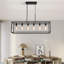 Lustre rectangulaire 6 lumières Barbara, luminaire suspendu linéaire moderne en métal noir, îlot de cuisine industriel en cage pour îlot de cuisine
