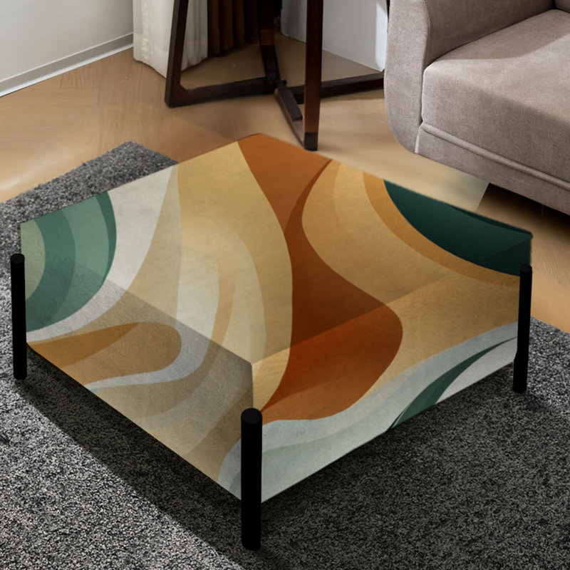 Zen Simplicity - Abstract Large Square Ottoman