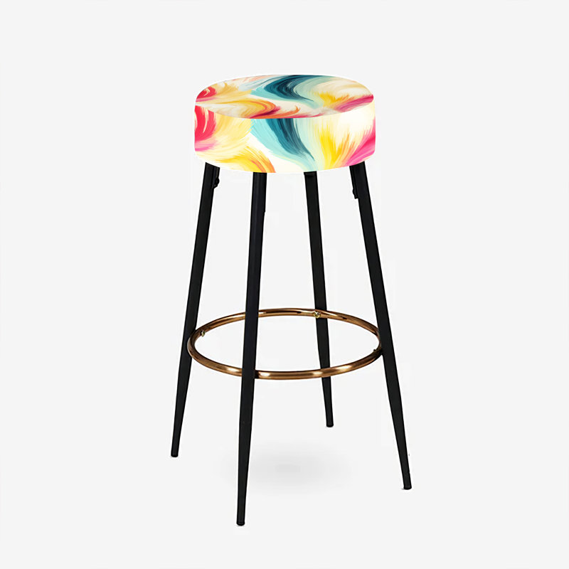 Ensemble de 2 tabourets de bar sarcelle et jaune Boho Ikat Spirit