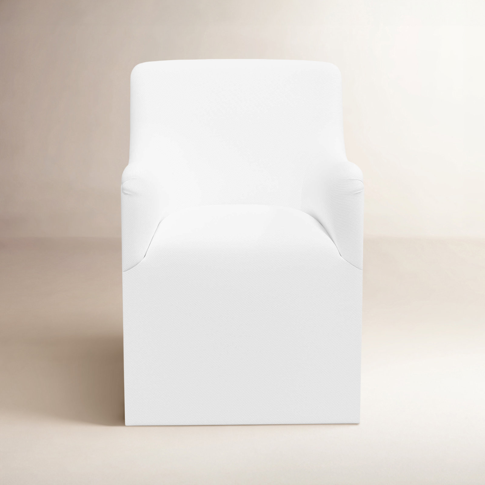 Howth Dining Armchair, White Performance Twill