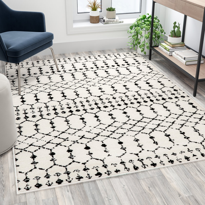 Tapis de style bohème moderne à motif géométrique Eberle, Rectangle 8 pi x 9 pi 11 po