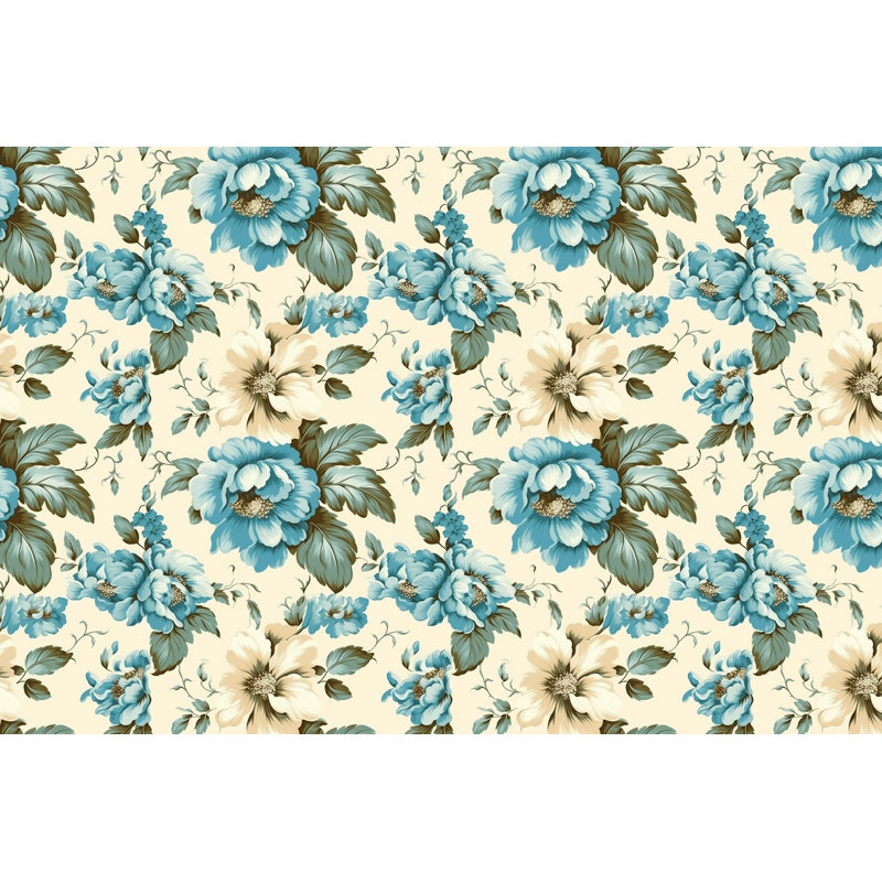 Machine Printed Comforter, King Comforter, White/Beige Floral