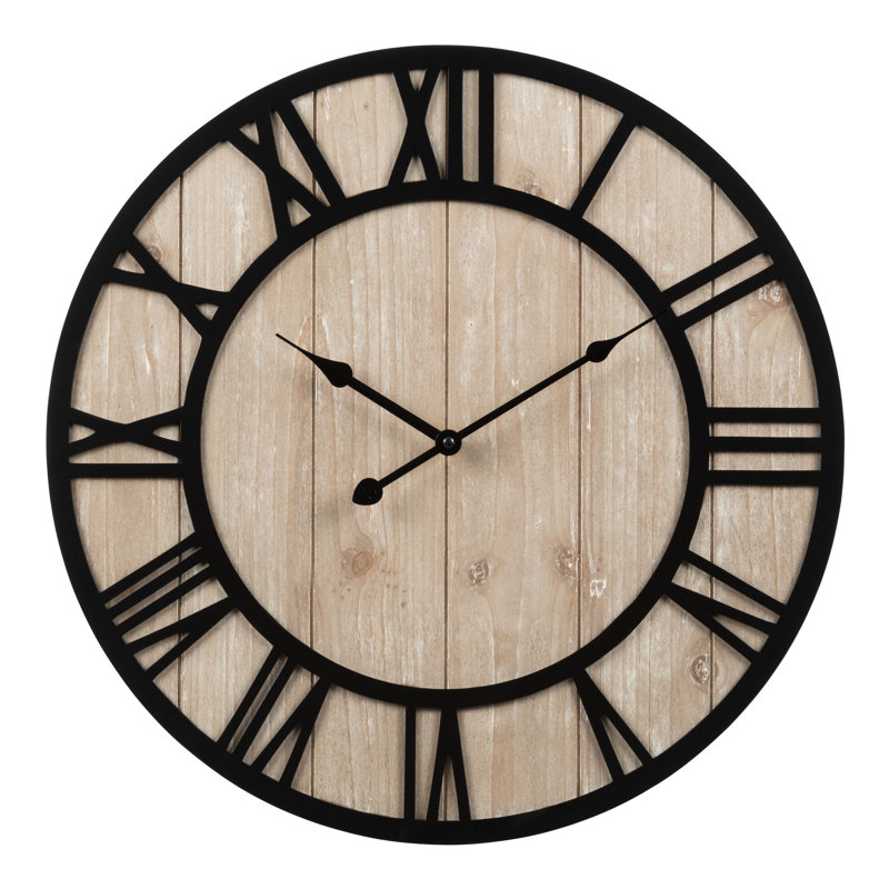 Avita 19.7-inch Harper Wood Quartz Wall Clock