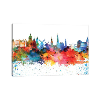Amsterdam Skyline 1 Piece Wrapped Canvas Painting