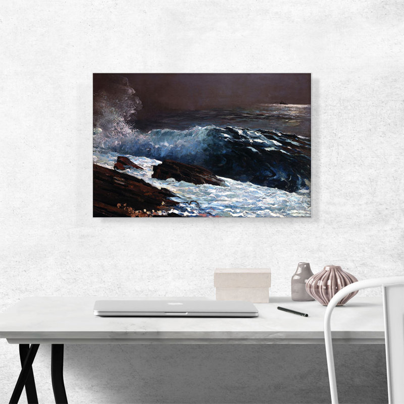 «Sunlight on the Coast 1890» par Winslow Homer, reproduction d'art sur toile tendue, H 18 po x l 26 po x P 1,5 po