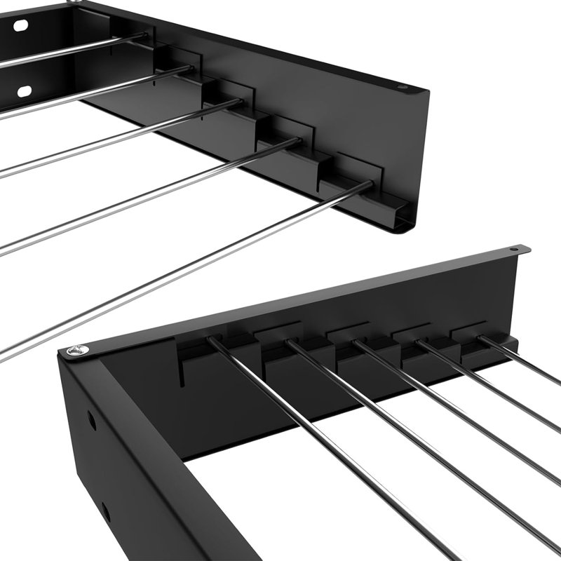 Stainless Steel Wall Mounted Clothes Rack, Black