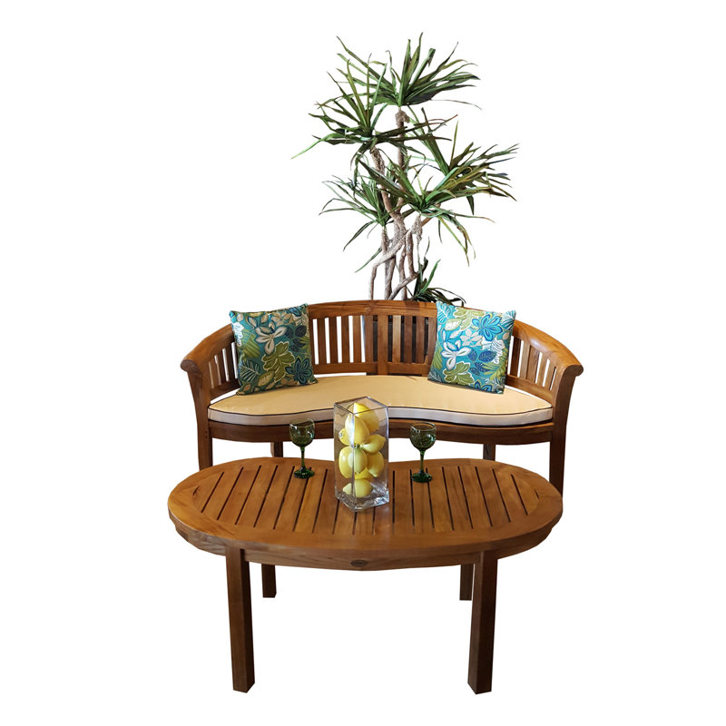 Banc de jardin teck Meyer, H 34 po x l 64 po x P 28 po