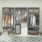 Closet Organizer System with Drawers and Hanging Rods, Open Wardrobe for Walk-in Closet with Multiple Shelves