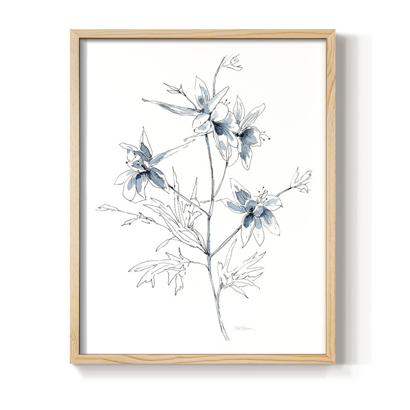 Indigo S Croquis II, reproduction encadrée - bois massif, Naturel, H 11 po x l 9 po