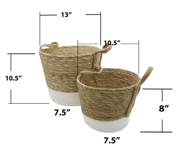 Bay Isle Home Set Of 2 Nesting Basket Seagrass Design For Blankets
