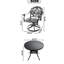 5 chaises avec cadre noir - 4 chaises pivotantes et table ronde de 39,37 po, chaises en aluminium toutes saisons-121070552