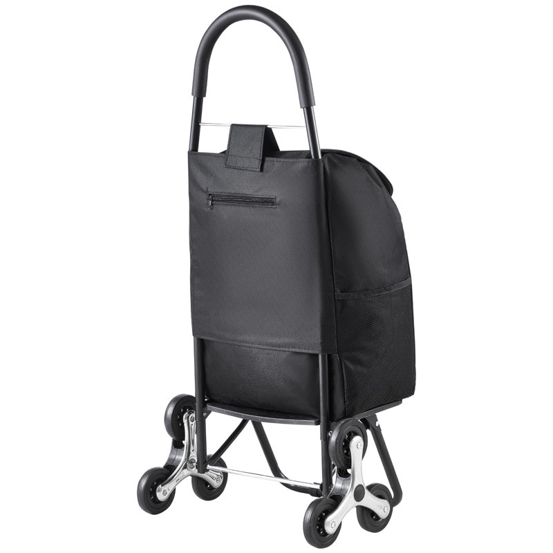 Stair Climbing Cart Foldable Shopping Cart 36L with Storage Bag 6 Wheels