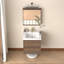 Évier intégré en résine 24 po à trou unique blanc pour meuble-lavabo simple