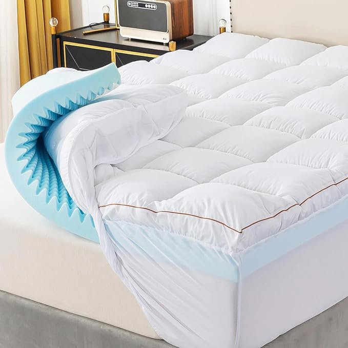 Surmatelas en caisse d'œuf souple avec housse respirante, Simple