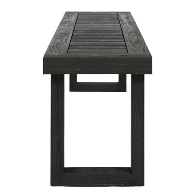 Dark Grey Garden Bench Made Of Wood - , 60X15x18 Inches Outdoor Slat Bench, Grey, 58.34" W X 15.09" D 17.47" H